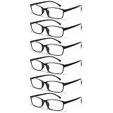 Gaoye 6 Pack Reading Glasses Men/Women, Eyeglasses, Blue Light Readers for Men/Women, Computer Eye Glasses, Cheaters (Black, 1.5, x)