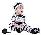 Spooktacular Creations Halloween Baby Prisoner Costume, Boys Convict Costume Toddler with Tattoo Sleeves for Infants, Kids Halloween Jail Dress Up Party (3T)