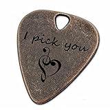 JUPPE Birthday Gifts For Husband or Wife, Bronze Metal Guitar Picks & Bass Picks, I Pick You Guitar Pick Music Gifts For Him Her Boyfriend Girlfriend (I Pick You)