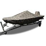 6.8oz Fade Resistant Polyester Camo Canvas Cover Compatible with a THRU-2014 Willie Predator 22' Open O/B Boat. Weatherproof
