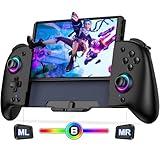 Spican Switch Controllers for Nintendo Switch/OLED Controller, Switch Wireless Pro Controller One-Piece Joypad, Full-Size Ergonomic Handheld Mode Controller with Battery/RGB/Turbo/Programming(Black)