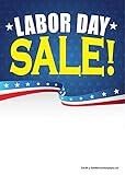T50LBR Labor Day Sale Patriotic - Slotted Sale Tags - 5" x 7" (100 Pack) Business Store Signs Price Cards Seasonal Holiday