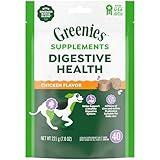 Greenies Supplements Digestive Health Probiotics for Dogs Chicken Flavor, 40 Count Soft Chews Dog Probiotics, 7.8 oz. Pouch