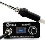 DC12-24V 75W T12-942 Soldering Iron Digital Soldering Station Adjustable temperature Autosleep/Auto power-off/one-key boost Comes with T12-K solder tip for RC toy electronics Repair fpv hobbist