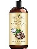 Handcraft Blends Organic Castor Oil - 16 Fl Oz - 100% Pure and Natural - Premium Grade Oil for Hair Growth, Eyelashes and Eyebrows - Carrier Oil - Hair & Body Oil - Expeller-Pressed