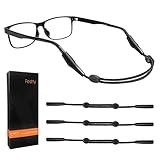 Festty Glasses Strap Sports 3 pcs Eyeglasses Strap Holder for Kids Women Men, Adjustable Sunglasses Strap Eye Glasses String Strap (Black)