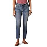 Amazon Essentials Women's Mid Rise Curvy Skinny Jeans, Medium Wash, 12