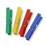 Honey-Can-Do Waterproof Colorful Clothespins – 2 lb. Capacity Heavy Duty Plastic Pins, Clothes Pins Colored for Crafts, Laundry, Drying, Clotheslines, Chip Clips & Home Organization, 50 per Pack