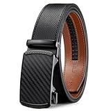 BOSTANTEN Mens Belt Leather Ratchet Belt For Men Dress and Casual with Adjustable Buckle, Trim to Fit