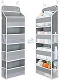 Yecaye 1 Pack Over the Door Organizer, 35.2lbs Load Toy Stuffed Animal Storage, Swing-proof Hanging Bathroom Organizers and Storage for Nursery Newborn Baby Essential Stuff