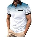 Prime of Day Deals Today 2024 Mens Shirts Casual Stylish Button Down Short Sleeve Polo Shirt Summer Vacation Shirts Loose Athletic Pullover Tee Gym Shirts Men 2024 White S
