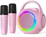 Hockvill Mini Karaoke Machine for Kids with 2 Microphones, Bluetooth Toddler Karaoke Toy with LED Lights, Rechargeable Portable Speaker for Girls & Boys Ages 3-10, Children’s Day & Birthday Gift Ideas