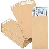 Joyberg 120 PCS Money Envelopes for Cash Kraft Paper, 6.5”x3.2” Small Cash Envelopes for Money Self-Adhesive, Money Saving Challenge Coin Envelopes for Coin, Check, Cash, Budget, Small Item Organizer