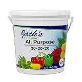 Jack's Classic 20-20-20 All Purpose Water-Soluble Fertilizer with Micronutrients to Provide General Growth on All Plants, 4lbs