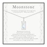 HOPE LOVE SHINE New Beginnings Rainbow Moonstone Sterling Silver Necklace for Women - Meaningful Jewelry Gifts for Her
