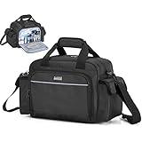 Trunab Home Health Nurse Bag Empty, Portable Medical Supplies Shoulder Bag for Hospice, Home Visit, Hospital Interns, Black, Bag Only