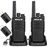 Retevis RT68 Walkie Talkies Rechargeable,Portable FRS Two-Way Radios for Adults,Heavy Duty 2 Way Radios Long Range,USB Charging Base,License Free Walkie Talkie for Road Trip Gifts Camping (2 Pack)