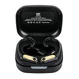 Linsoul KZ AZ15 Upgraded Bluetooth 5.2 Wireless Earhook with Charging Case for IEMs Earphones, Long Battery Life, One Click Operation Recessed 2pin for ZS10 PRO ZSN PRO (Black, AZ15)