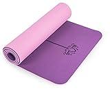 Yoga Mat Non Slip, Pilates Fitness Mats, Eco Friendly, Anti-Tear Yoga Mats for Women, 1/4" Exercise Mats for Home Workout with Carrying Sling Orchid & Pink
