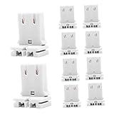 CANIGHT Medium Bi-Pin Socket T8/T12 U-Bend Lamp Holder Set of 10 Non Shunted Tombstones LED Fluorescent Lamp Holders for T8 LED Bulbs in Homes and Hotels