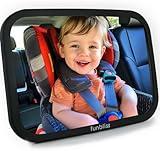 Funbliss Baby Car Mirror for Rear Facing Seat,360° Rotation, Safety Certified Shatterproof Acrylic Glass, Clear Wide View,Infant Mirror for Car Seat Rear Facing