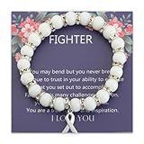 Lung Cancer Awareness Ribbon Beads Bracelet Lung Cancer Awareness Gift For Her