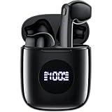 CAPOXO Wireless Earbuds, Bluetooth Earbuds Headphones Bass Stereo, IPX7 Waterproof Ear Buds with Mic LED Display, in Ear Earphones, 78H Playtime for Smartphone Laptop Pad Sports Workout,Black