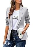 Womens Casual Blazers Open Front Long Sleeve Work Office Jackets Blazer Dark Grey