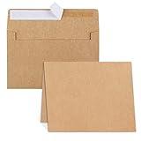 Blank Cards and Envelopes 4x6, 30 Pack Brown Invitation Cardstock with Envelopes, Thank you Blank Greeting Cards and Envelopes, for All Occasions DIY, Print custom (60 Pcs)