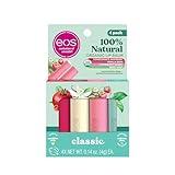eos 100% Natural & Organic Lip Balm Sticks- Strawberry Sorbet, Vanilla Bean, Sweet Mint & Pomegranate Raspberry, Lip Care Products, 0.14 oz, 4-Pack