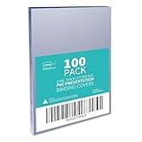 Binditek 100 Pack 8mil PVC Clear Binding Presentation Covers, Letter Size, 8.5 x 11 Inches, Square Corners, Un-Punched, Office Supplies