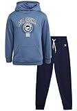 Fila Boys' Sweatsuit Set - 2 Piece Athletic Hoodie Sweatshirt and Active Jogger Sweatpants - Boys Activewear Jogset (8-12), Size 8, Blue