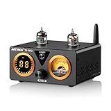 AIYIMA T9 PRO 200W Bluetooth Amplifier HiFi Digital Class D Power Amp 2.0/2.1 Channel Vacuum Tube DAC Amp with VU Meter & Bass Treble Bluetooth 5.1 Coaxial Optical PC-USB inputs