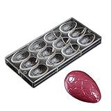 Polycarbonate Chocolate Mold DIY Handmade Chocolate Candy Mould Pastry Tools Bakeware Easter Egg Pattern Surface (19273)