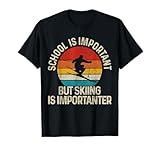 School Is Important But Skiing Is Importanter Ski Funny Gift T-Shirt