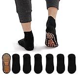 7 Pairs Anti-Skid Socks Trampoline Socks Adults Ankle Socks with Grips for Hospital, Yoga, Fitness and Exercise