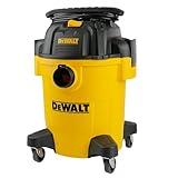 DEWALT Shop Vacuum 6 Gallon 4HP Poly Wet Dry Vacuum Ultimate Cleaning Solution for Construction Workshop Environments for Jobsite Garage Home W/Inflation Ket, Yellow, DXV06PL