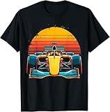 Racing Car Enthusiast Driver Racer T-Shirt Retro Style Sunset Vintage Shirt Sports Car Guy Heartbeat Automotive Art Tees