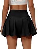 Buauty Women's Tennis Skirt Pleated Golf Skirts with Pockets Shorts Athletic Skort for Pickleball Sports Outfits Black