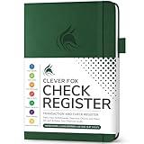 Clever Fox Check Register Book - Deluxe Transaction Register, Accounting Ledger Book, Checkbook Register & Checking Account Register Book for Personal and Work Use, A5 Hardcover - Dark Green