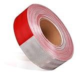 Dot-C2 Reflective Tape ,2inx393.7in .Reflective Tape .Reflective Tape For Trailers .Reflective Trailer Tape Outdoor Safety Caution Reflector Conspuicy For Trailers, Vehicles, Boats.(Red&White)