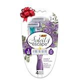 BIC Soleil Escape Women's Disposable 4-Blade Razors, Perfect Bikini Line Razor, Lavender & Eucalyptus Scented Handles, 4-Pack