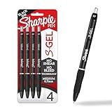Sharpie S-Gel Pens, Medium Point (0.7mm), Black Ink, 4 Count - Ideal for Writing, Journaling, Drawing, Coloring, Note-Taking, College Supplies