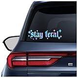 2 x Stay Feral Bumper Sticker Vinyl Decal for Cars Vinyl Sticker Car Bumper Sticker, Goth Car Decor, Goth Car Accessories Trendy & Cute Car/Truck Decals Spooky Car Decor (6in+8in)