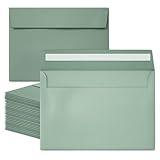 Slapaflife 50 Packs 5x7 Envelopes, Sage Green 5x7 Envelopes for Invitations, Wedding, Postcards, Greeting Cards, Mailing