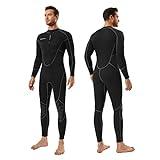 Seaskin Mens 3mm Shorty Wetsuit, Full Body Diving Suit Front Zip Wetsuit for Diving Snorkeling Surfing Swimming