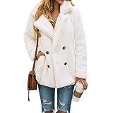 PRETTYGARDEN Women's Fashion Winter Coat Sherpa Fleece Faux Fur Shearling Oversized Trendy Jackets Warm Outerwear (Style Two White,Medium)