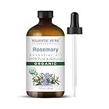 Majestic Pure Organic Rosemary Essential Oil - 100% Pure & Premium Rosemary Oil for Hair Growth, Skin, Face, Aromatherapy & Diffuser - 1 fl oz | Perfect Organic Rosemary Oil for Hair Growth