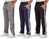 Real Essentials Men's Mesh Athletic Active Gym Workout Open Bottom Sweatpants Pockets Sports Training Soccer Track Running Casual Lounge Comfy Jogging Quick Dry Drawstring Pants- Set 5, XL,Pack of 3