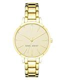 Nine West Women's Crystal Accented Gold-Tone Bracelet Watch